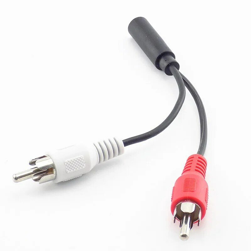 3.5mm RCA konektor perempuan Jack kabel Stereo Y Plug ke 2 RCA Male Adapter 3.5 Audio Aux soket konektor ke Headphone musik kawat