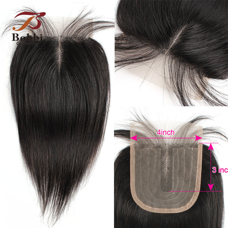 Прямая застежка с T-образным кружевом натуральные черные коричневые медовые светлые индийские Реми человеческие волосы средняя часть 10-20 дюймов Коллекция Bobbi