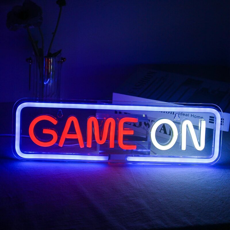 Gra na Neon Signs LED Art Wall Lamp Gamer Estetyczna dekoracja pokoju Domowa sypialnia Bar Impreza Gaming Sigh Logo Miły prezent dla chłopca