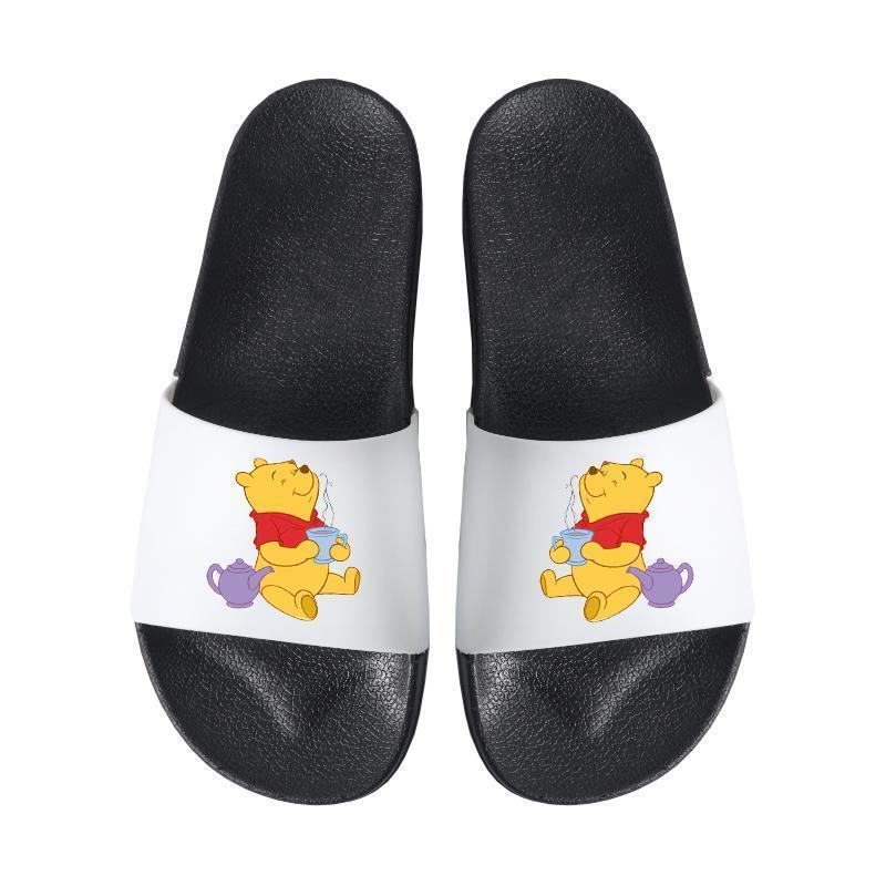Pooh-zapatillas de dibujos animados de Winnie para hombre, zapatos creativos para interiores y exteriores, pareja bonita, padres e hijos, personalidad, verano y otoño