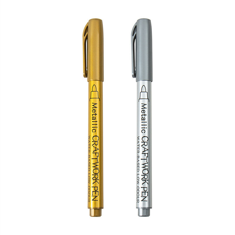 Metaliczne wodoodporne markery permanentne do majsterkowania żywica epoksydowa formy złoty kolor srebrny materiały do rysowania Craft Graffiti Marker Pen