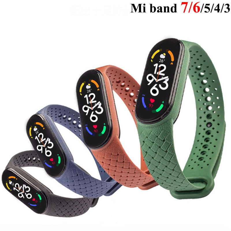 Silicone band For Mi Band 6 7 5 4 strap accessories miband wrist Sport Bracelet belt Correa for xiaomi Mi band 3 4 5 6 7 Strap
