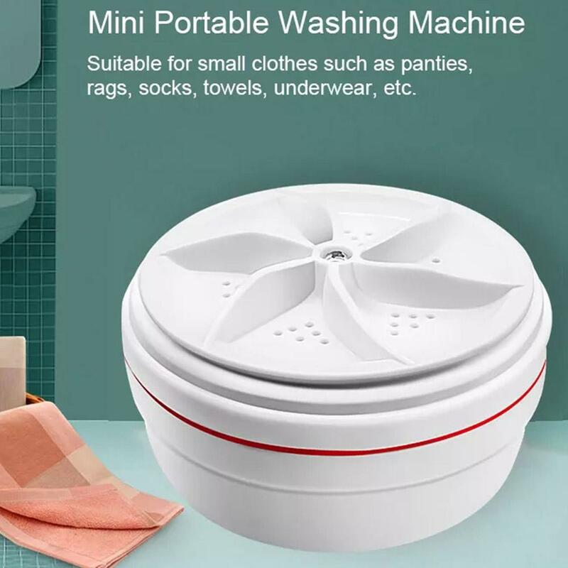Mini lavadora ultrasónica Turbo, lavadora portátil alimentada por USB, ropa interior, calcetines, lavadora de suciedad para viajes y hogar