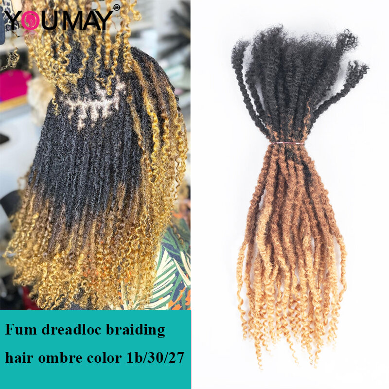 New Fum Dreadloc 1b/30/27 Ombre Color Dread Lock Braiding Hair Crochet Braiding Hair Real Human Hair Braids For Black Youmay