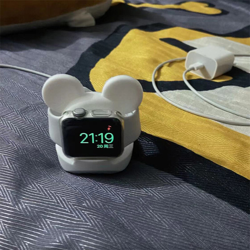 Настольный кронштейн для Apple Watch Series 8 7 6 SE 5 4, силиконовая подставка для зарядного устройства iWatch 45 мм 44 мм 42 мм 41 40 мм 38, аксессуары
