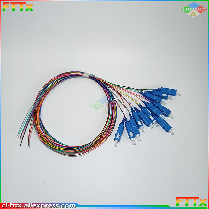 12 colorido SC / APC /UPC fibra óptica colorido Pigtail LAZH Simplex único modo 0.9mm qualidade fábrica fornecimento