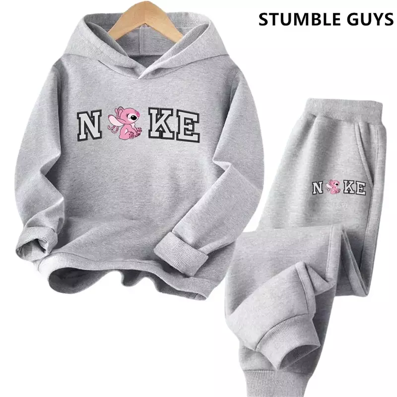 Children's Clothing Stitch Hoodie Set Boys Girls Casual Long-sleeved Sweatshirts Tops2-13 Years Old Kids Casual Trucksuit