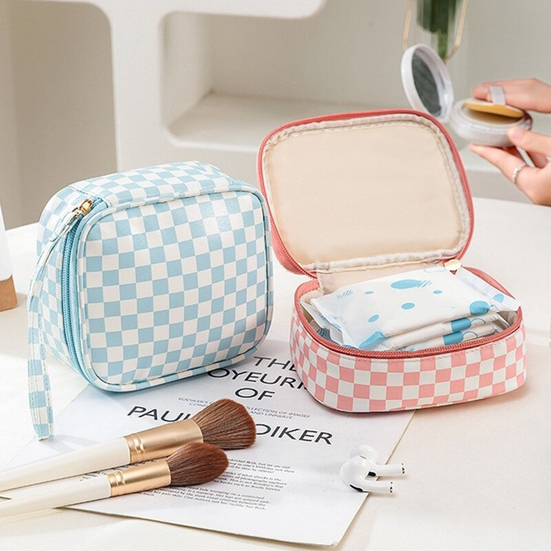 PU Cosmetic Bag Waterproof Sanitary Napkin Storage Bag Lipstick Bag Menstruation Packet Portable Travel Wash Bag Storage Pouch