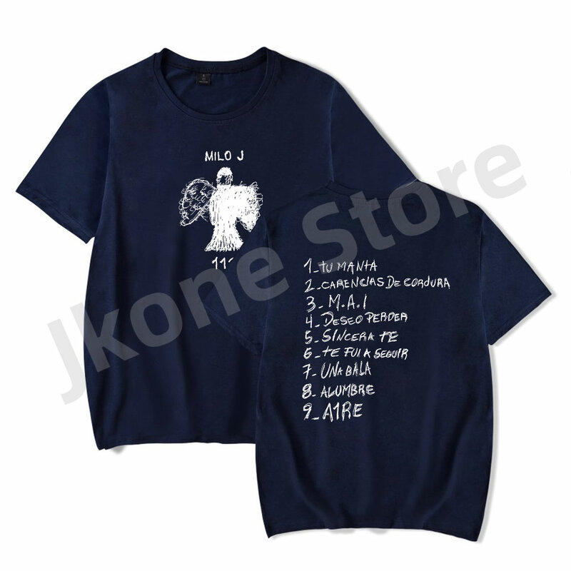 Camiseta de manga curta Milo J Tour feminina e masculina, camiseta casual de cantora, estampa do álbum, moda streetwear, 111