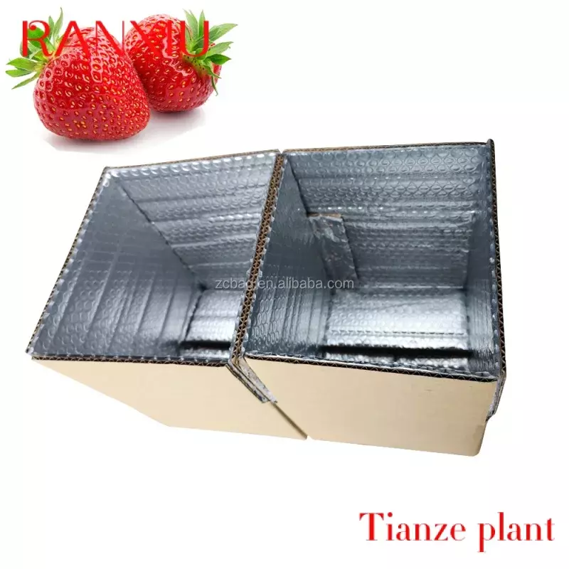 Custom corrugated carton box pattes de poulet cool isolation packaging tin box flip cover cooler box thermal insulated