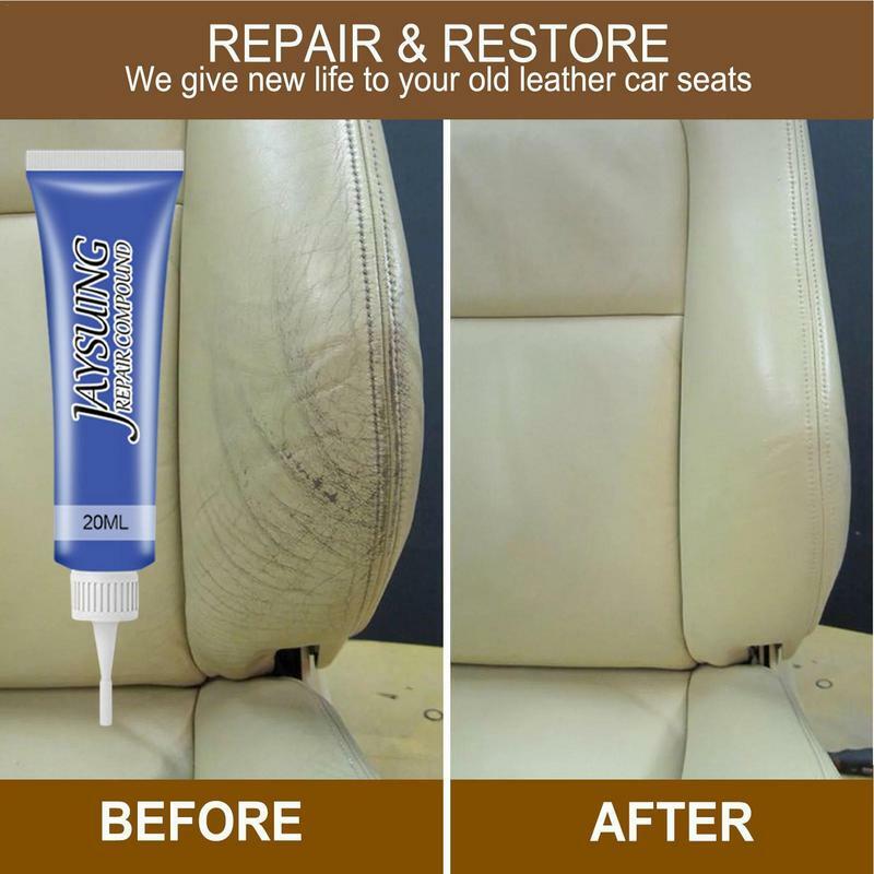 20ml Leather Filler Repair Gel Agent Auto Car Seat Sofa Coats Holes Scratch Cracks Complementary Refurbishing Cream Repair Paste