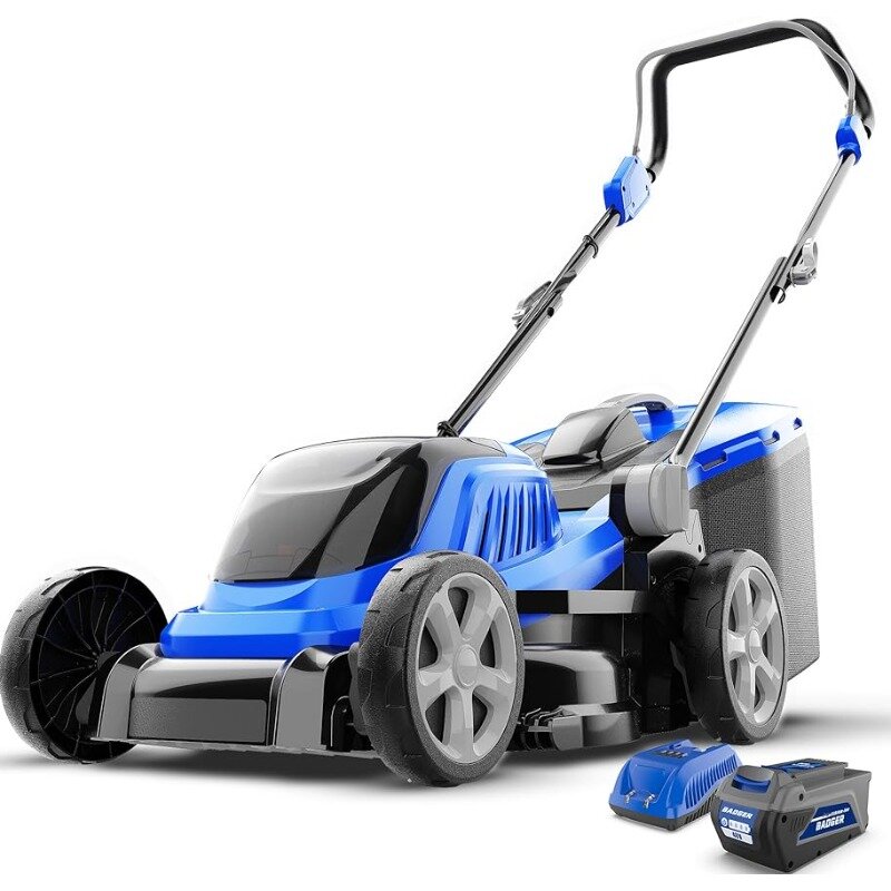WILD BADGER POWER Lawn Mower 40V Brushless 18" Cordless, 5 Cutting Height Adjustments Electric Lawn Mower