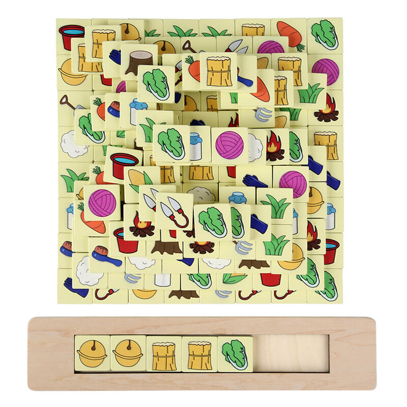 تيكتوك نفس البطاقة الخشبية ، xiaoxiaol ، لعبة الطاولة التفاعلية للوالدين والطفل