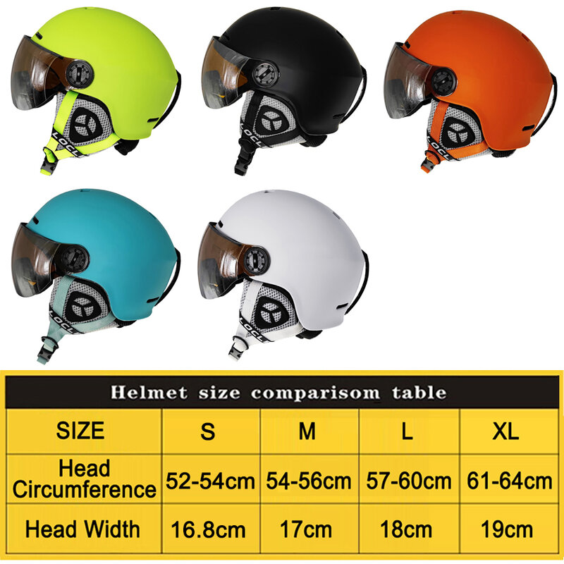 LOCLE-casco de esquí ultraligero para hombres, mujeres y niños, gafas de visera, monopatín, motocicleta y moto de nieve
