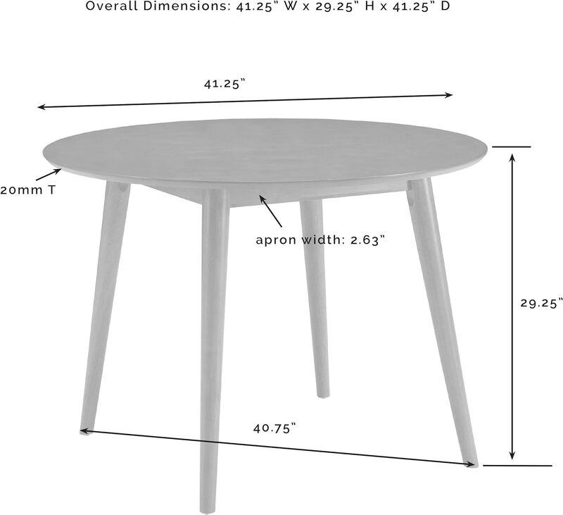 Crosley Landon-Table à manger ronde en bois, meuble moderne du milieu du siècle, MahNesty