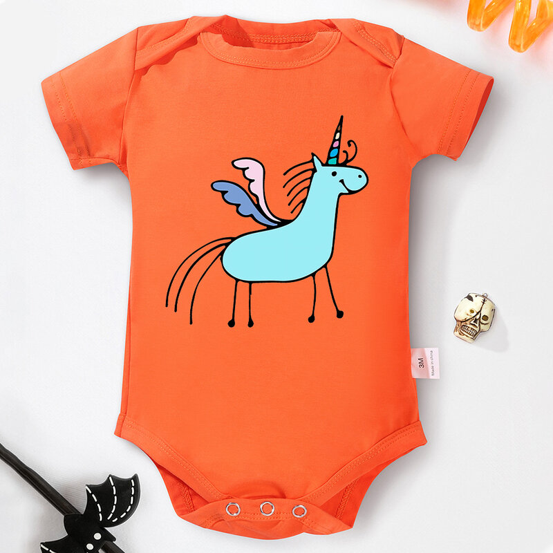 Tutine per bebè in cotone di alta qualità modello semplice unicorno carino neonato ragazza vestiti o-collo body comodo morbido traspirante