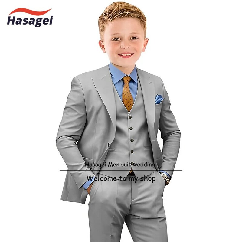 Boys Formal Suit Slim Fit 3 Piece Kids Tuxedo Wedding Party Outfits