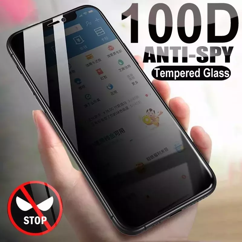 Vidrio Protector antiespía para IPhone, Protector de pantalla para IPhone 13, 12, 11 Pro Max, 12Mini, 6, 14, 7, 8 Plus, X, XR, XS Max, vidrio de privacidad