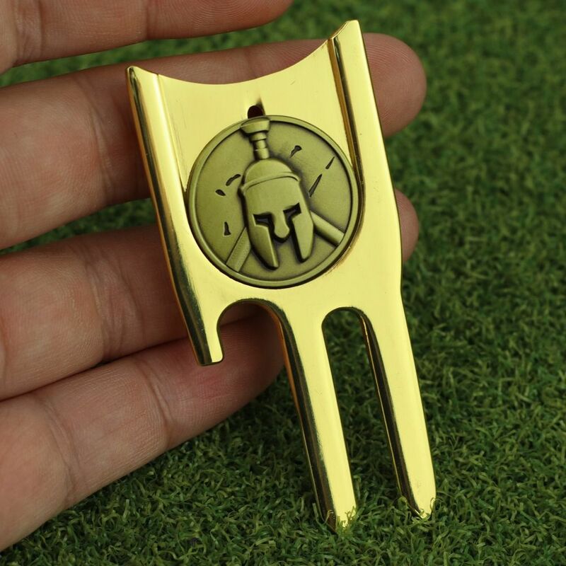 Zink legierung 6 in 1 Divot-Werkzeug Golf werkzeuge Magnet ziel Golfball gabel Multifunktion ale langlebige Golf reparatur gabel Golfschläger