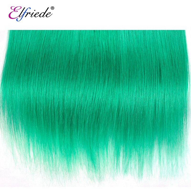 Elfriade-extensiones de cabello humano brasileño, mechones rectos de color ombré, 3/4 mechones, 1B/verde
