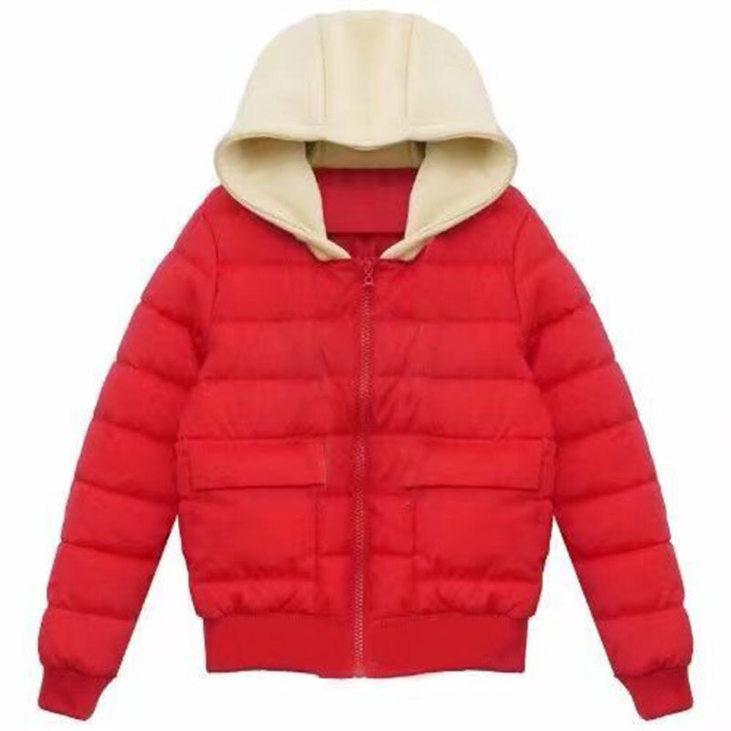 2022 outono inverno feminino para baixo jaqueta de algodão moda solta com capuz senhoras parkas keepwarm feminino curto casaco outerwear topos