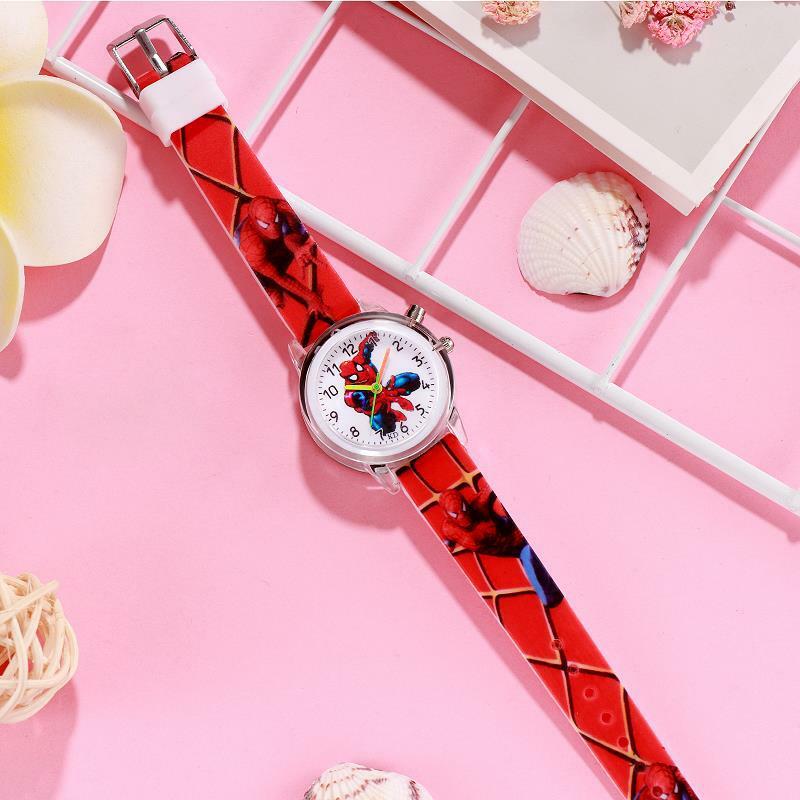Disney-reloj electrónico de cuarzo para niños, cronógrafo con puntero luminoso colorido de Frozen, personaje de dibujos animados, regalos de cumpleaños