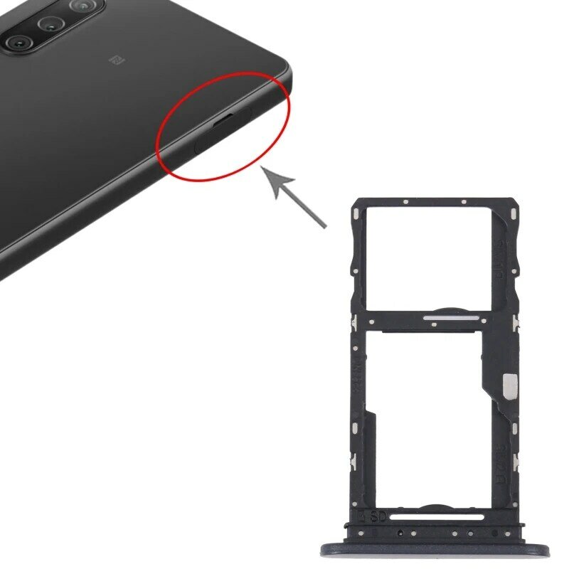 Wadah kartu SIM + wadah kartu SD mikro/SIM, wadah kartu SIM untuk Sony Xperia 10 IV, wadah kartu SIM telepon