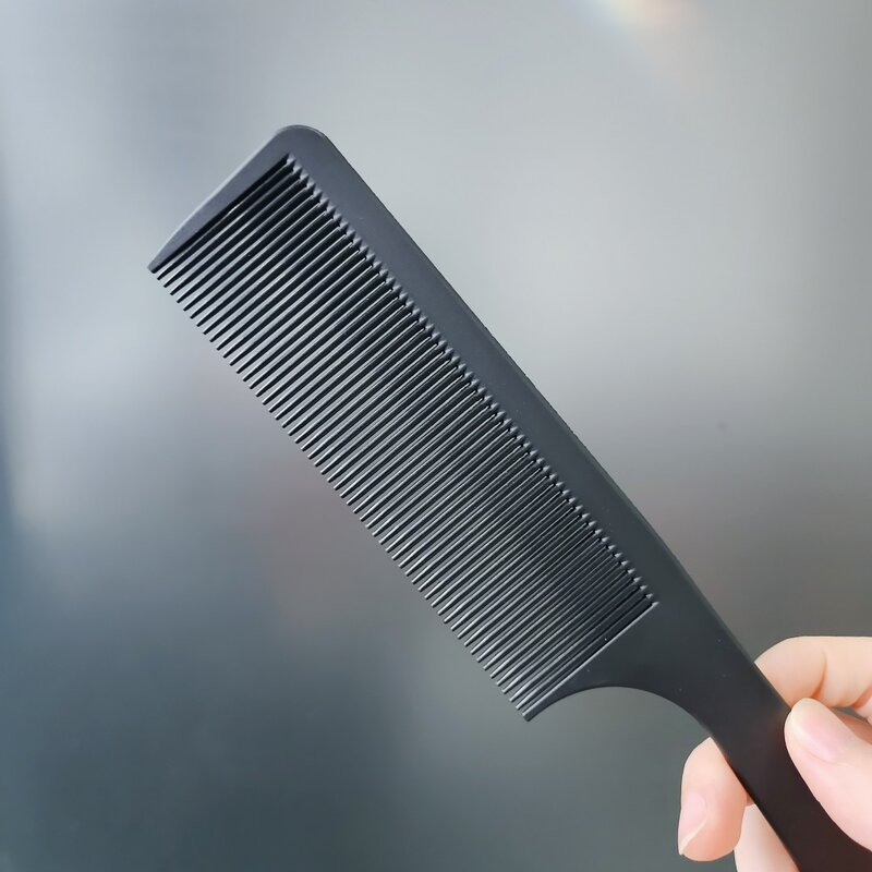 ABS plástico Detangling pente para cabeleireiro, grande dente largo, dentes pretos, resistente ao calor, alta qualidade, 2PCs
