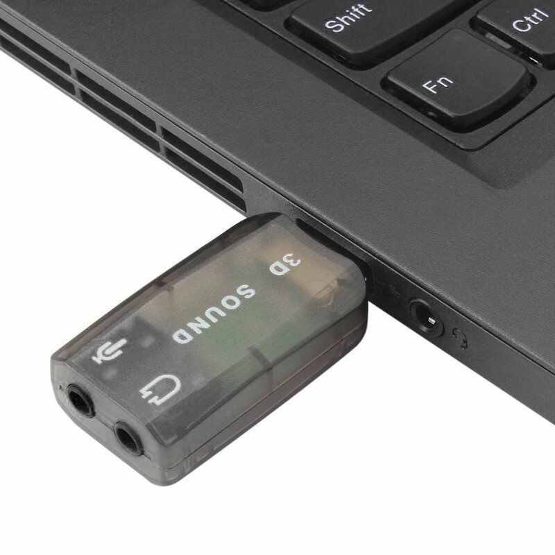 ラップトップ用USBオーディオサウンドカード,ヘッドフォン,3D,外部PC,マイクロデータアダプター,マイクスピーカー,3.5mm,コンバーター,アダプター付き,新品