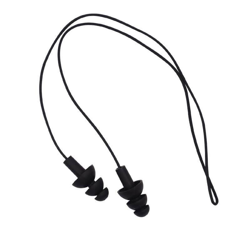 Colokan telinga silikon untuk olahraga air, 1 buah Earplug silikon pengurang kebisingan dengan tali penyandang, aksesori olahraga kolam Selam