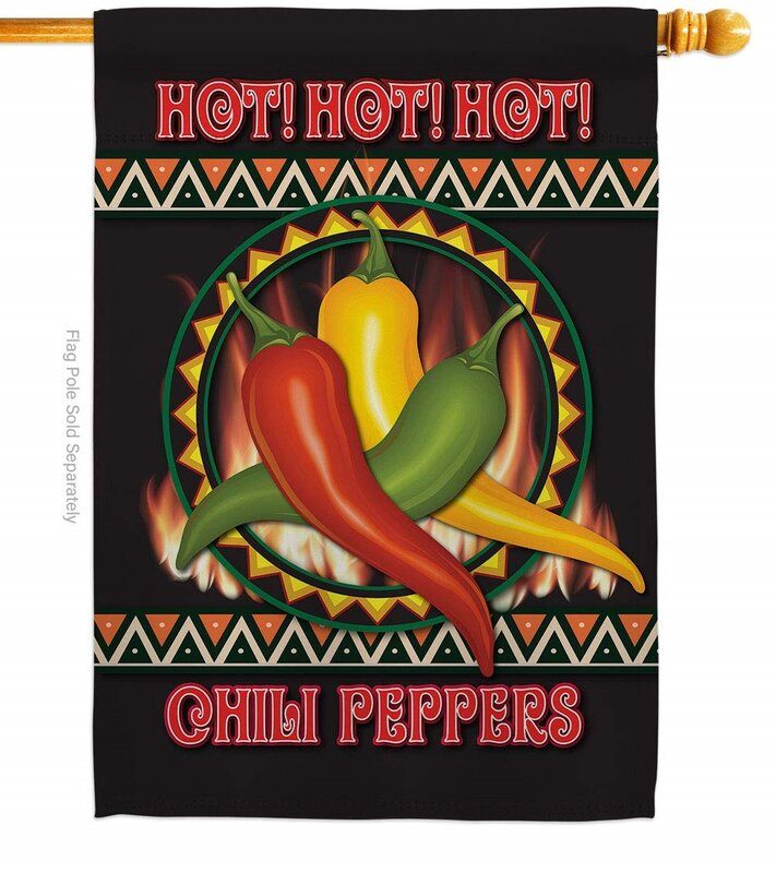 Watercolor Red Chili Garden Flags Food Hot Pepper Pattern Design Holiday Party Yard Flag for Outdoor Farmhouse Decor Porch Flags