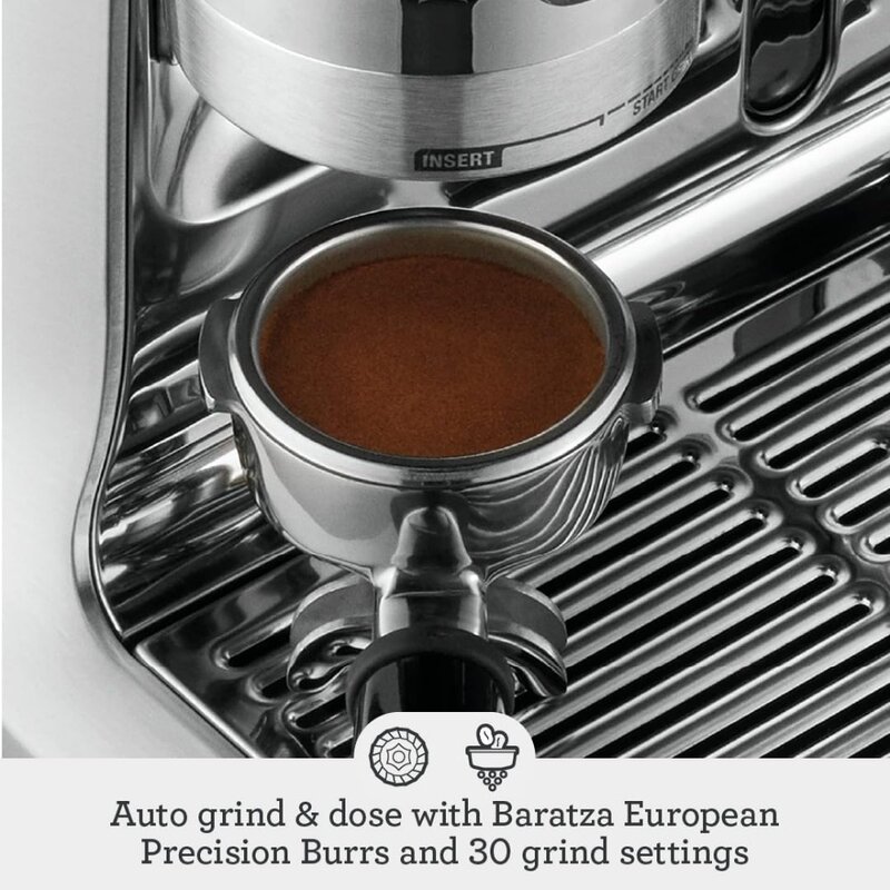 Pembuat kopi, mesin Espresso Barista Pro BES878BSS, baja tahan karat disikat, antarmuka intuitif, pembuat kopi