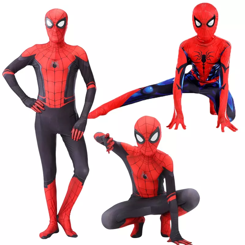 Costume Spider-Man pour enfants et adultes, olympiques de batterie de héros souriants, fête de carnaval, film d'anime, ligne complète, expédition avant, garçon