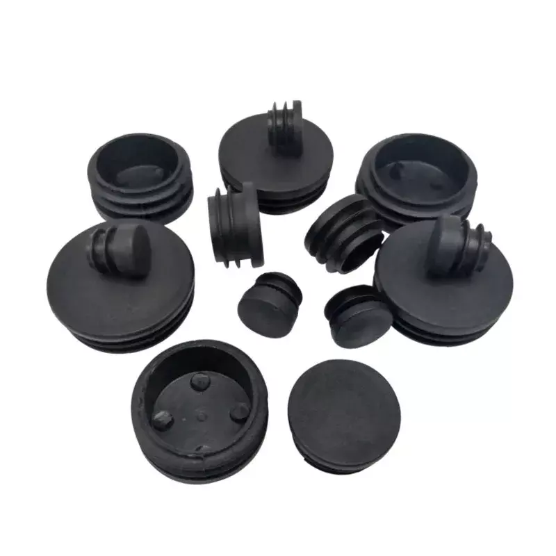 Round Black Blanking End Cap Pipe Inserts Plug Bung Inner Plugs Protection Gasket Steel Pipe Seal End Covers 10mm/12mm/13-100mm