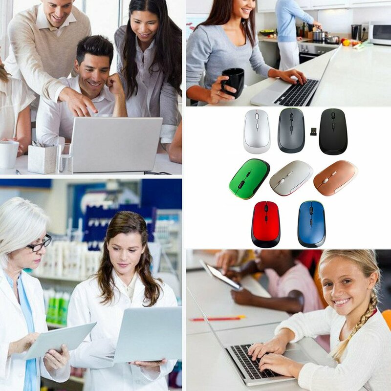 Wireless Mouse Rechargeable Ultra Thin 1200 DPI Mini Portable Mobile Silent Optical Cordless Mouse Mice For Laptop PC Computer