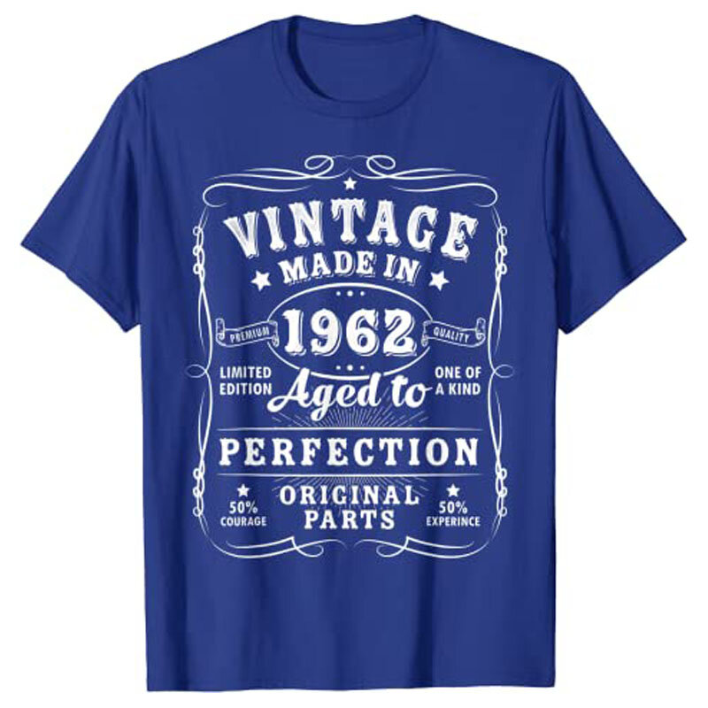 Camisetas Vintage hechas en 1962 para hombres y mujeres, camisetas divertidas de 61 años, piezas arigiales, decoraciones de cumpleaños