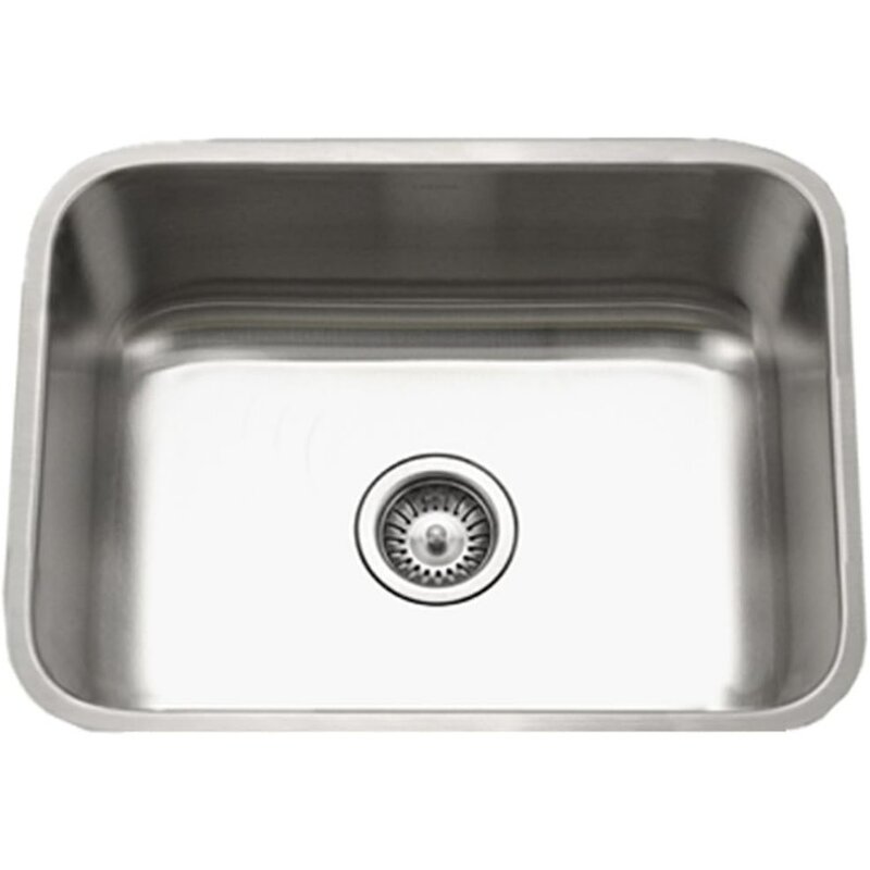 Undermount Single Bowl Sink, aço inoxidável resistente à corrosão, fácil de limpar acabamento acetinado, ideal para lavar, 23"