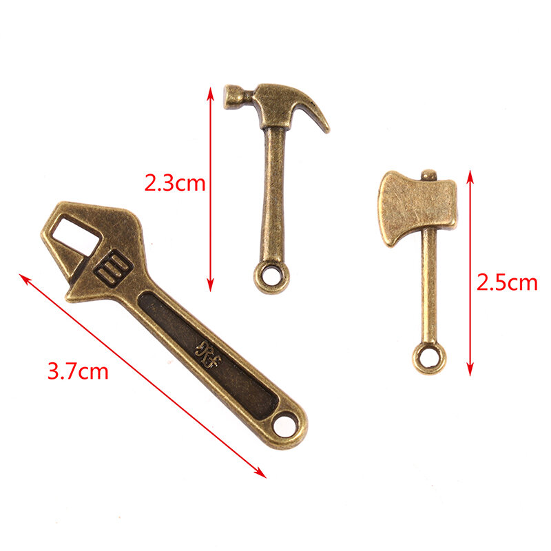 1:12 puppenhaus Miniatur Toolbox Metall Schlüssel Spaten Axt Hammer Gartenarbeit Werkzeug