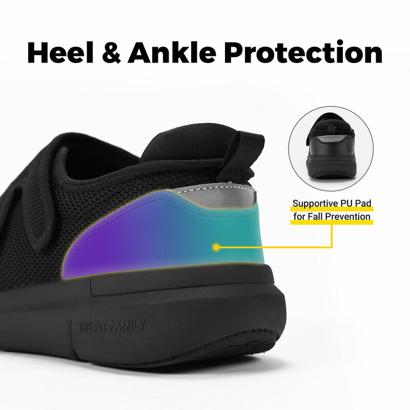 FitVille buty dla diabetyków męskie bardzo szeroki buty do chodzenia na co dzień dla opuchniętych stóp ortopedyczne regulowane z sklepienie łukowe amortyzacją