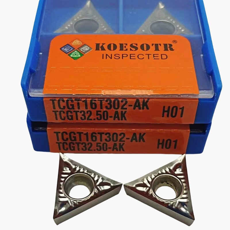 Inserções de cobre e carboneto de alumínio, cortador do torno, TCGT 16T302 16T304 16T308 TCGT16T302 AK TCGT16T304 AK TCGT16T308 AK H01, 10pcs
