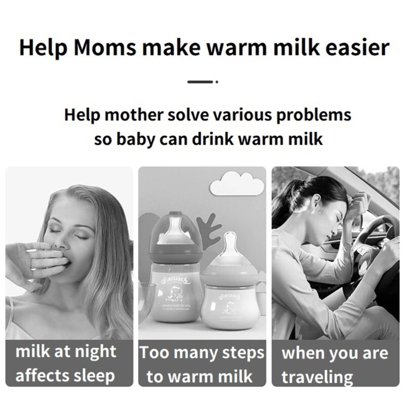 Calentador de biberones portátil, biberón de viaje USB para bebés, cubierta cálida para agua de leche, accesorios de enfermería