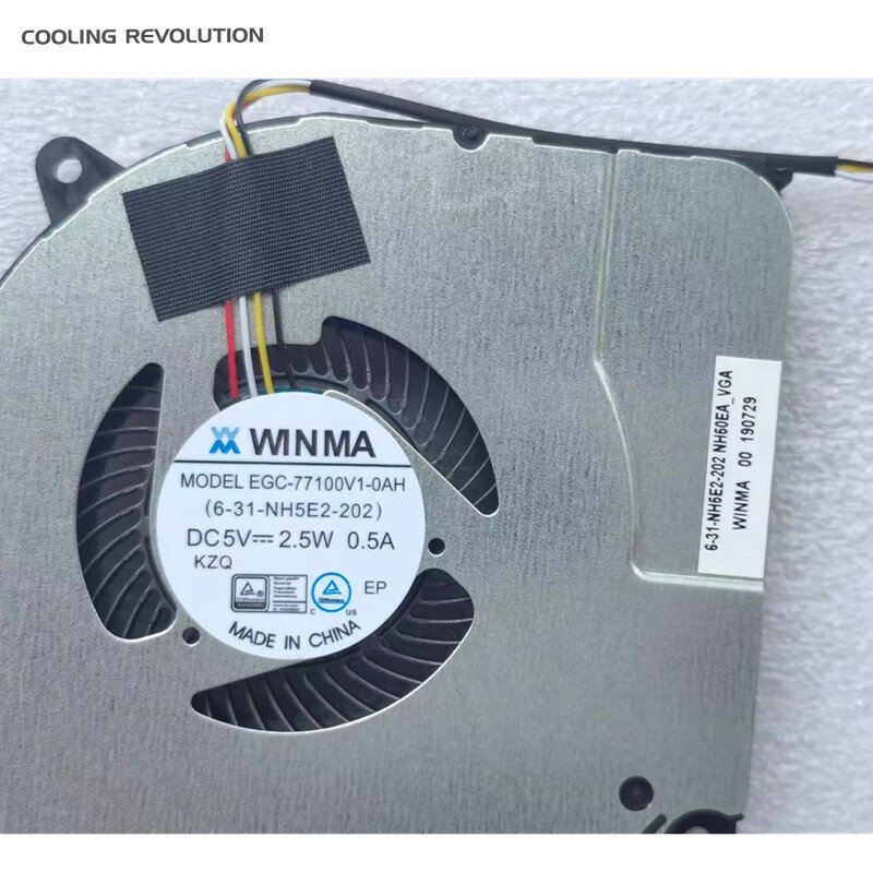 WINMA 모델용 노트북 GPU 냉각 선풍기, EGC-77100V1-0AH 6-31-NH5E2-202 DC5V 2.5W 0.5A NH60EA-VGA, 신제품