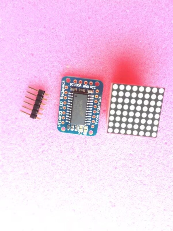 Mini 8x8 LED Matrix mit i2c Rucksack adafruit gelb blau rot