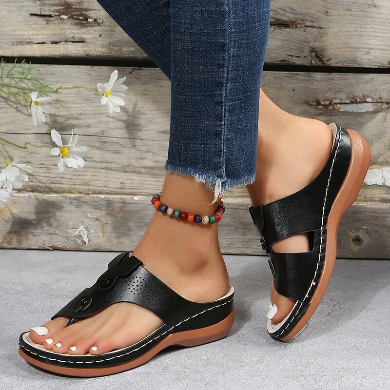 2024 Fashion Women Sandals Summer Women Shoes Peep Toe Shoes Woman Light Slippers Breathable Wedge Shoes Thick Sandalias Mujer