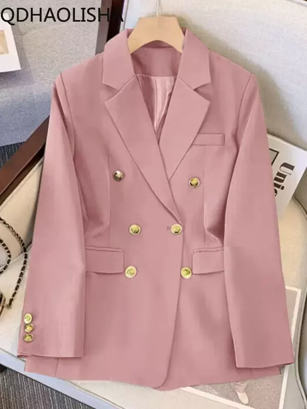 Best-S 50USD kurtki damskie wiosenny i jesienny nowy w jednolitym kolorze z długim rękawem dopasowany kołnierz Slim Fit modne luźny kombinezon Sl