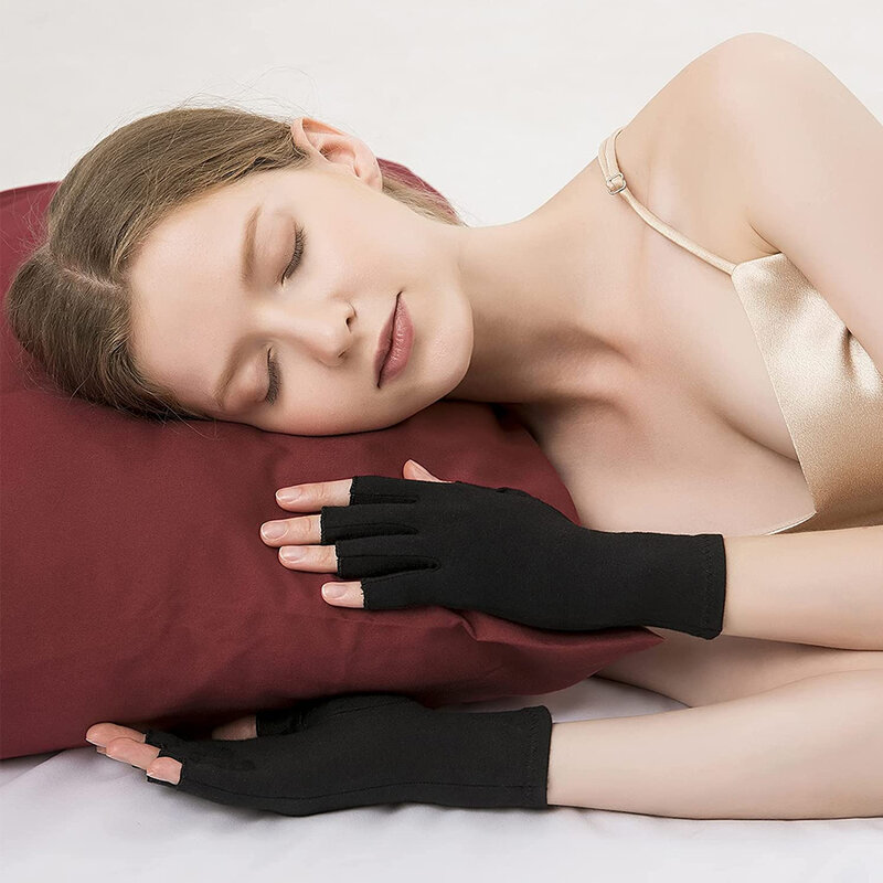 Reumatoidalne rękawiczki z zapaleniem stawów, mężczyźni i kobiety opaska kompresyjna na kostkę bez palców na ból dłoni i chorobę zwyrodnieniową stawów na artretyzm JointRelief