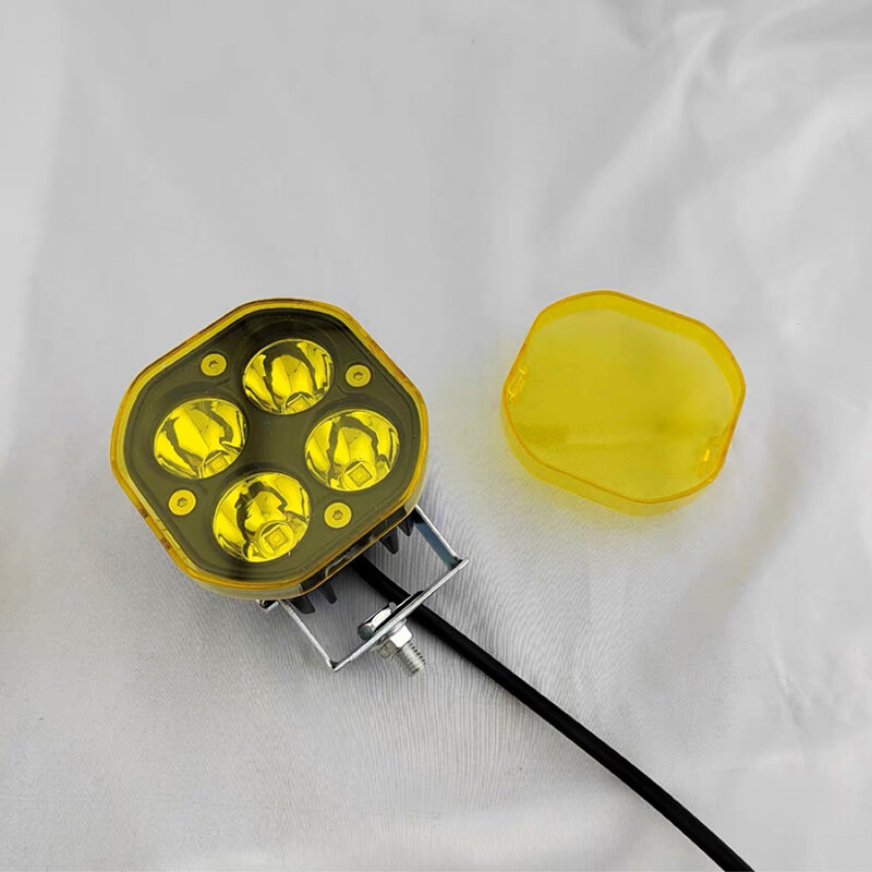 LED Work Light Cover para 40W Pods Fog Driving Lamp, Cube Cover, Dustproof, Amarelo, Preto Proteção Lens