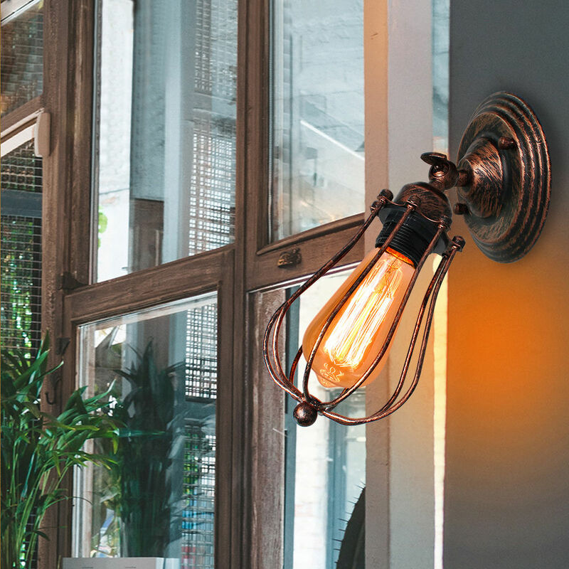 ロフトまたは工業用のモダンな屋内照明ウォールライト,レトロなランプシェード,ビンテージスタイル