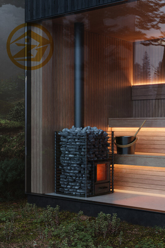 Eco-Friendly Custom Wooden Sauna Room with Panoramic Forest View and Efficient Heating