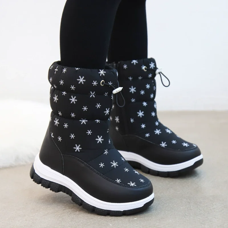 รองเท้าบูทลุยหิมะสำหรับเด็ก sepatu kets anak Laki-Laki ฤดูหนาวรองเท้าบูทลุยหิมะสำหรับเด็กผู้หญิงรองเท้าลุยหิมะกันน้ำแฟชั่นกีฬาสำหรับเด็ก